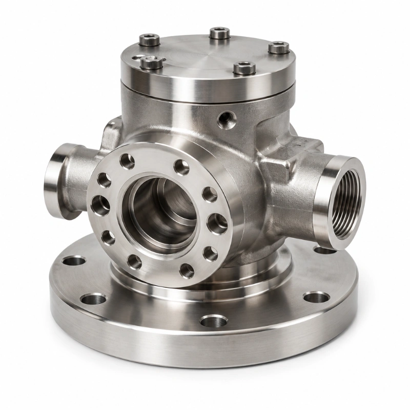 17-4PH SS316 de aço inoxidável fundido e carcaça de flange de alta pressão usinada CNC
